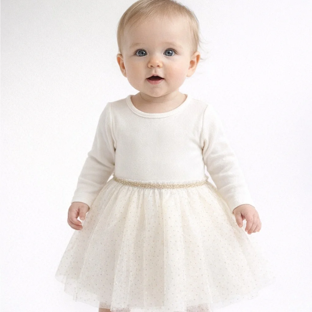 ✅ NWT The Children's Place Daisy Glitter Tutu Dress - 6-9M